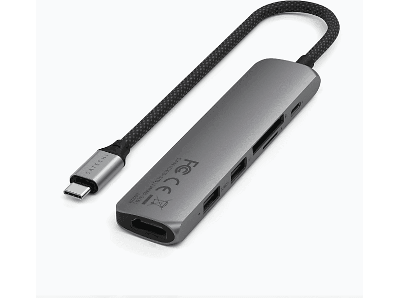 SATECHI 6-in-1 USB-C Slim Multiport Adapter, Grau; USB-C Multiport Adapter — Foto 2 von 2