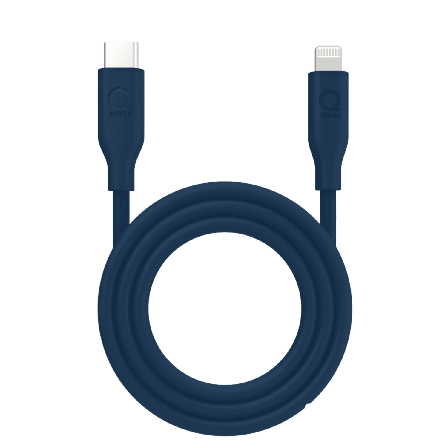 QWARE USB-C Kabel naar 8-pins QW SND-CB45BU Lightning-kabel 1 m Blauw afbeelding
