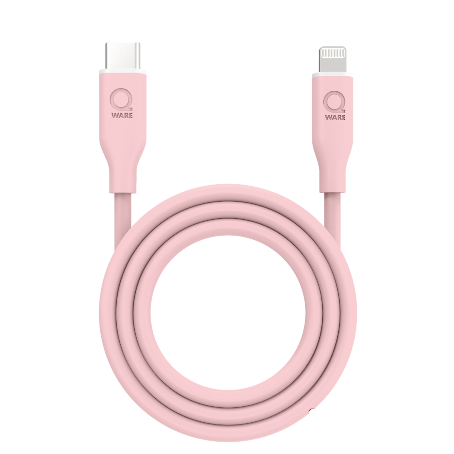 QWARE USB-C Kabel naar 8-pins QW SND-CB45PK Lightning-kabel 1 m Roze afbeelding