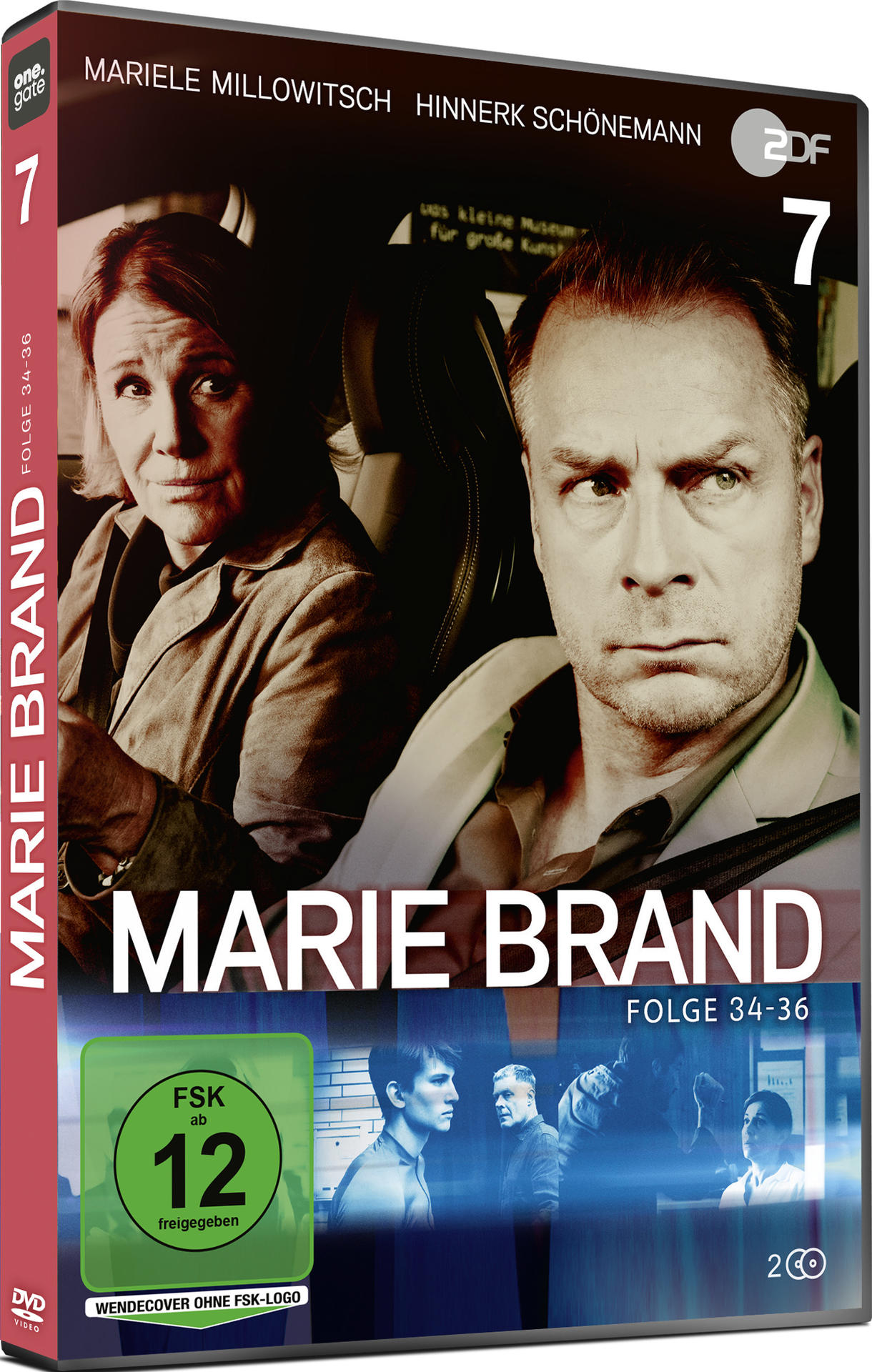 DVD-Cover mit zwei Personen im Auto. Text oben und unten. Der Titel lautet 'Marie Brand'.