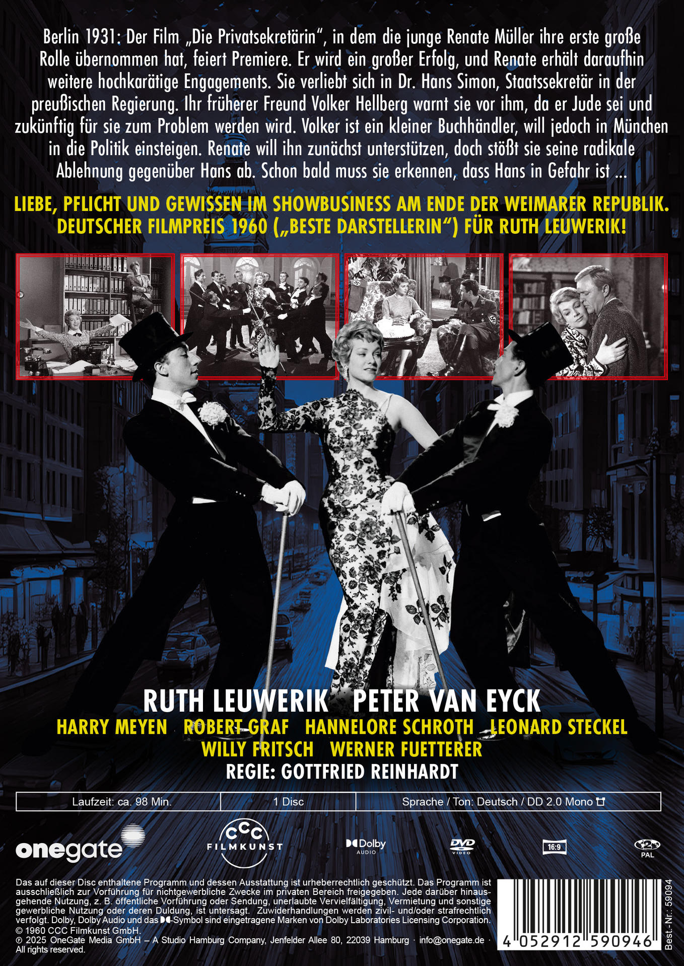 Filmcover. Menschen sind in der Szene. Der Film heißt 'Liebe, Pflicht und Gewissen'.