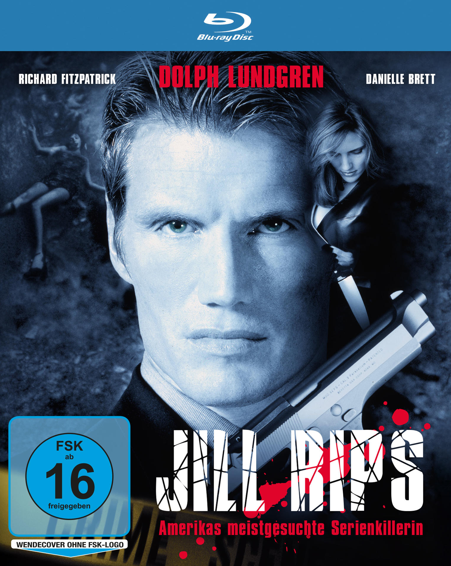 Filmtitelbild: Mann mit Waffe und Frau. Titel: 'Jill Rips'.