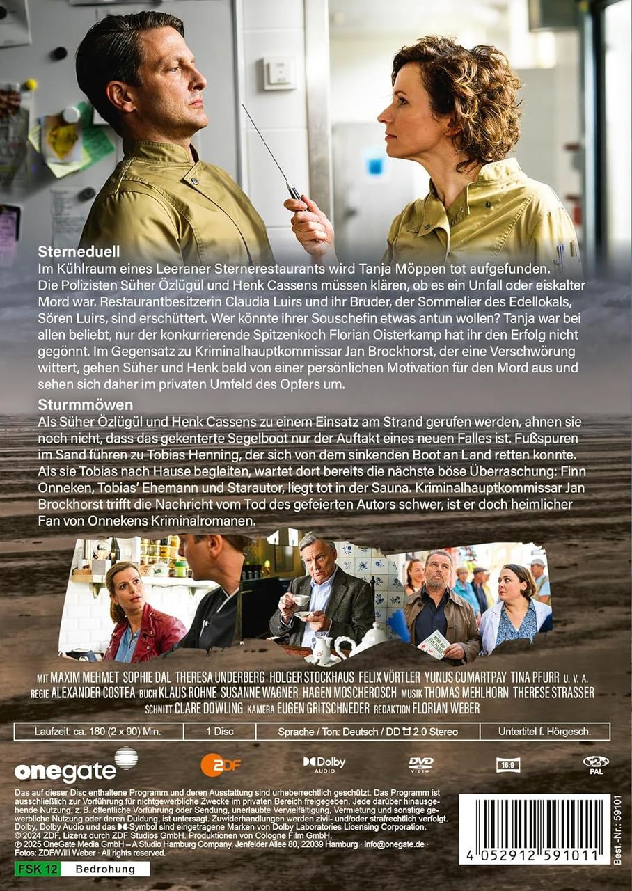 Rückseite der DVD. Bilder von Schauspielern und Text. Zeigt Szenen aus den Filmen 'Sterneduell' und 'Sturmmöwen'.
