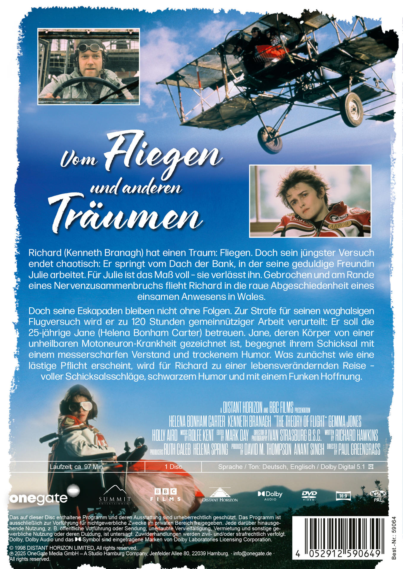 DVD-Cover mit Text und Bildern aus dem Film „The Flight of the Heron“.