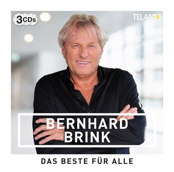 Albumcover: Bernhard Brink, lächelnd, schwarzes Hemd, weißer Rahmen, Text "Das Beste Für Alle".
