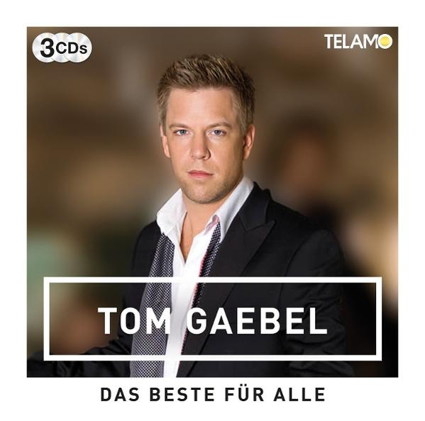 CD-Cover von Tom Gaebel. Er trägt Anzug, weißes Hemd und Krawatte. Titel: Das Beste für Alle.