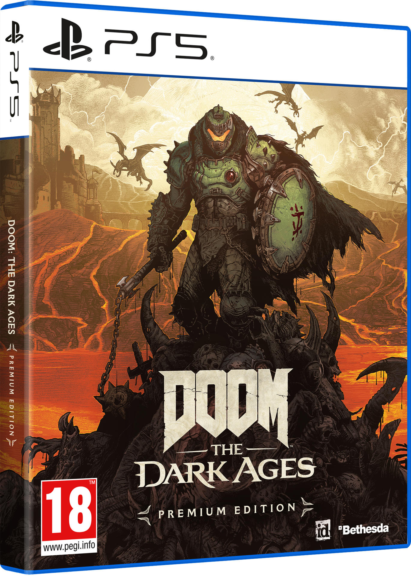 PlayStation 5 Spielbox, DOOM: The Dark Ages, Premium Edition.