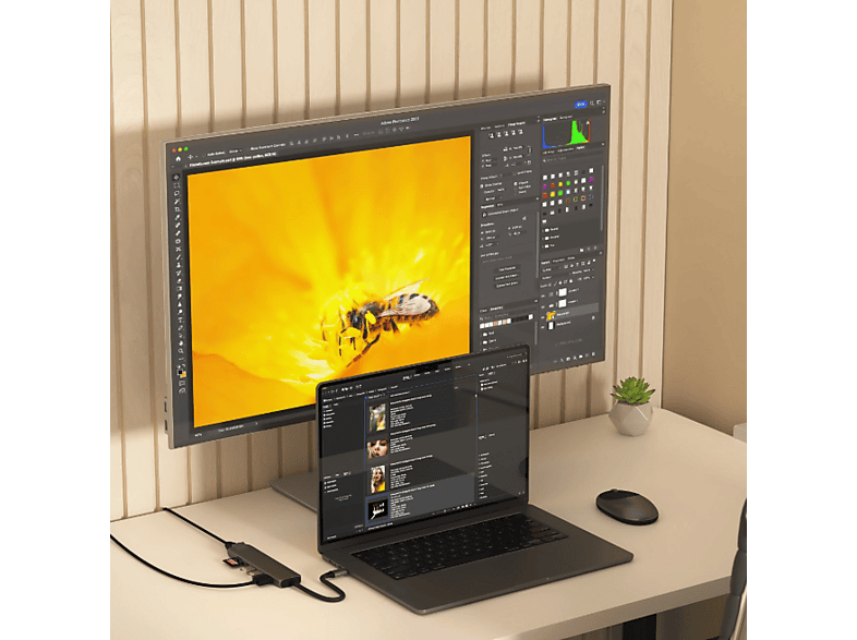 SATECHI ST-P7SM 7-in-1 USB-C Slim Multiport Adapter mit Ethernet, Space Grau; USB-C Docking Station — Foto 3 von 3