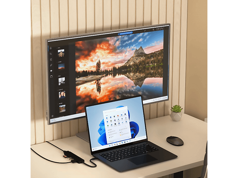 SATECHI ST-P7SM 7-in-1 USB-C Slim Multiport Adapter mit Ethernet, Schwarz; USB-C Docking Station — Foto 3 von 3