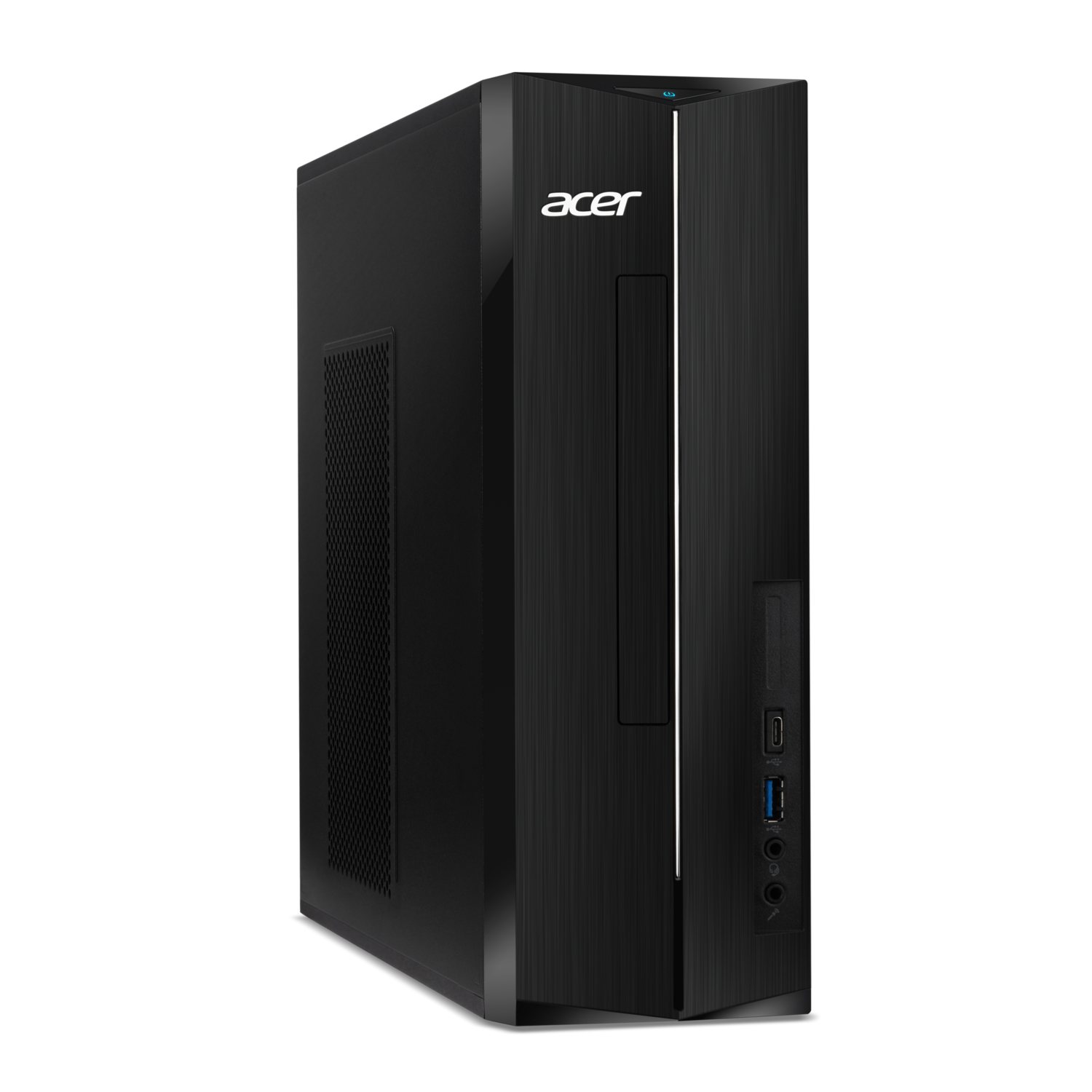 Black Acer desktop computer tower with a sleek design.