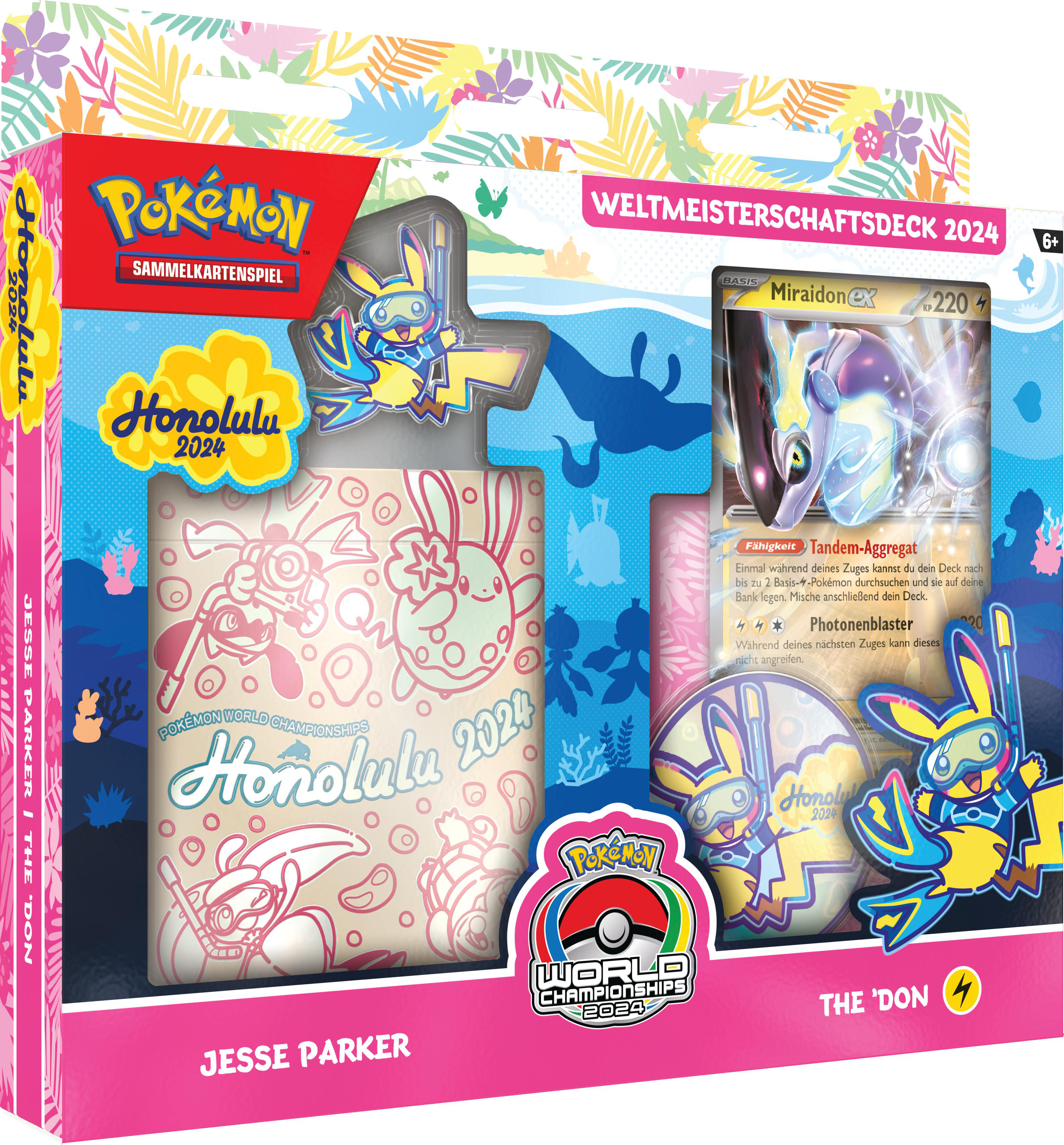 Pokemon World Championship 2024 Sammelkarten-Box-Set. Buntes Design mit Charakteren.
