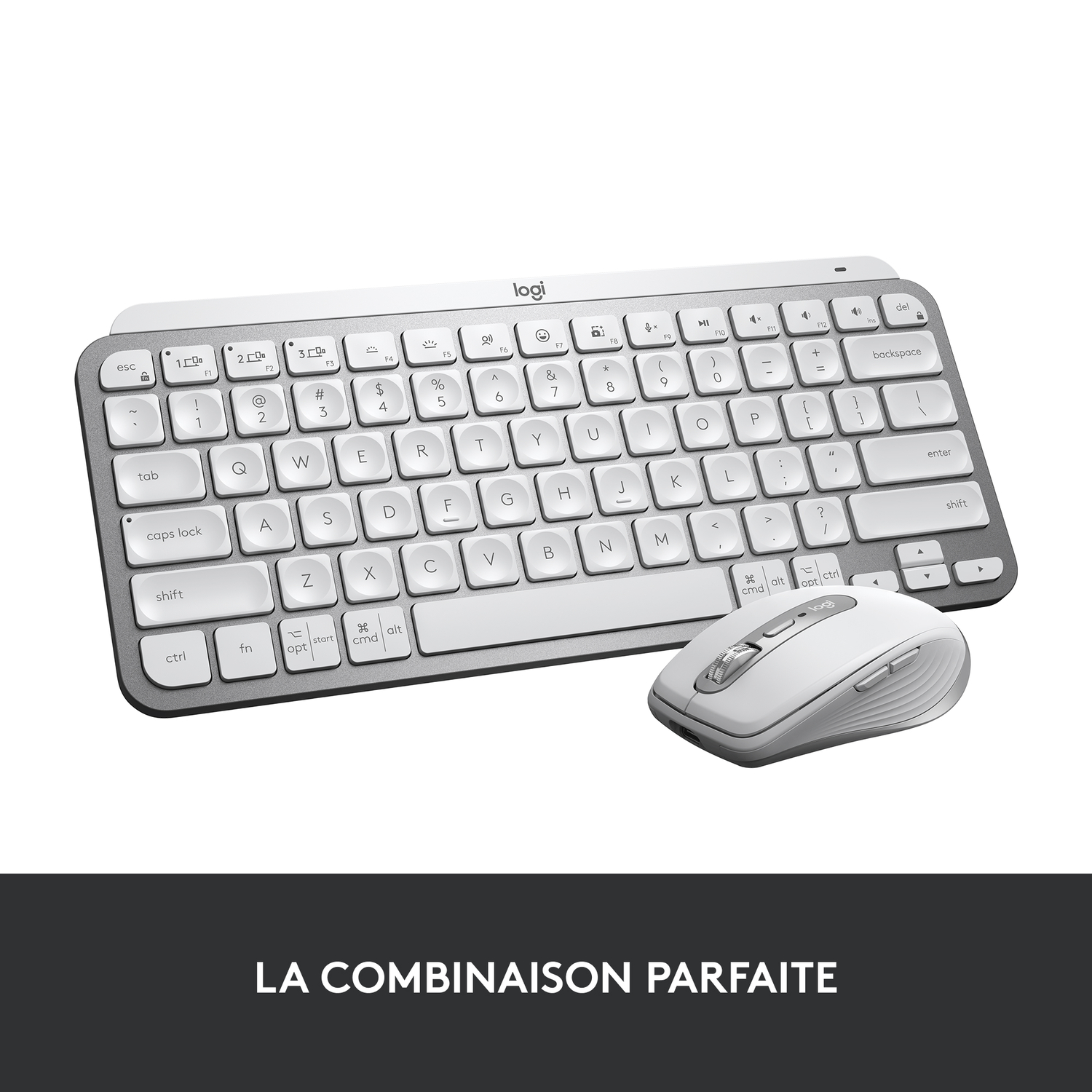 Ensemble clavier et souris sur fond blanc. Le texte dit : La combinaison parfaite.