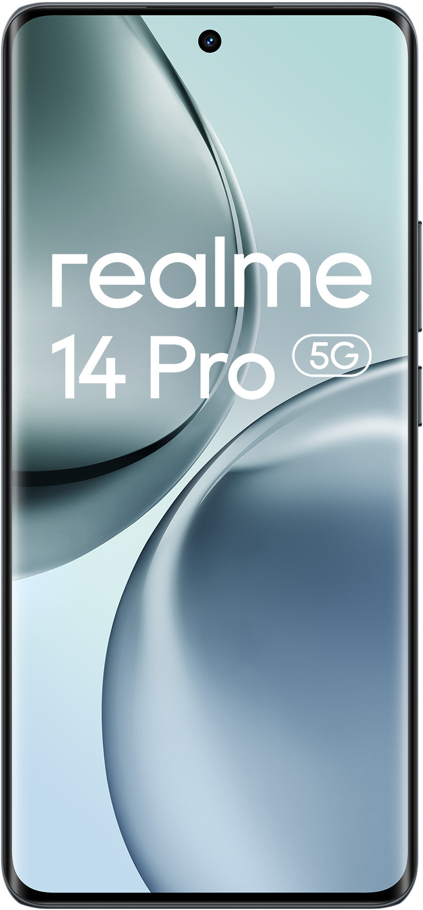 Smartfon Realme 14 Pro 5G w widoku z przodu.