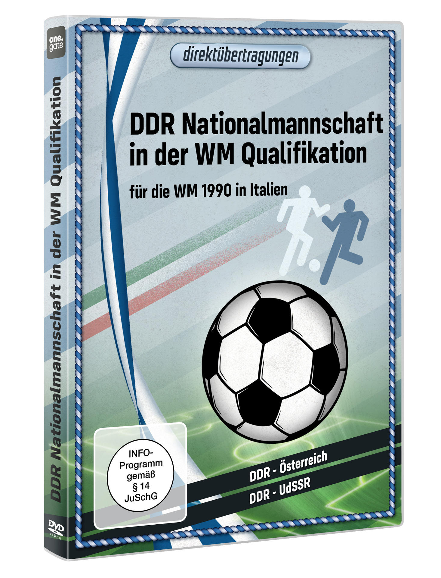 DVD-Hülle mit Fußball und Spielern. Der Text lautet DDR-Nationalmannschaft.