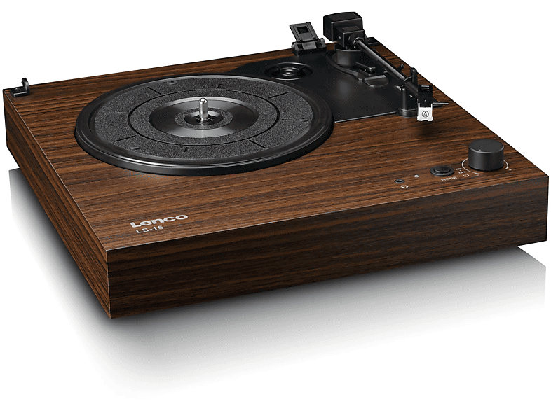 Lenco LS-15WD - Plattenspieler mit Bluetooth, zwei integrierten Lautsprechern und AT3600L Tonabnehmer, Holz — Foto 5 von 5
