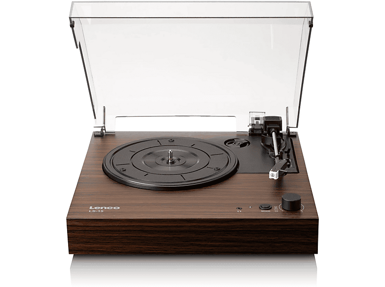 Lenco LS-15WD - Plattenspieler mit Bluetooth, zwei integrierten Lautsprechern und AT3600L Tonabnehmer, Holz