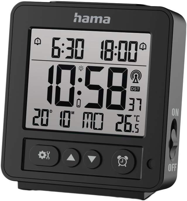 HAMA RHODOS DCF Ébresztőóra, fekete (185895)