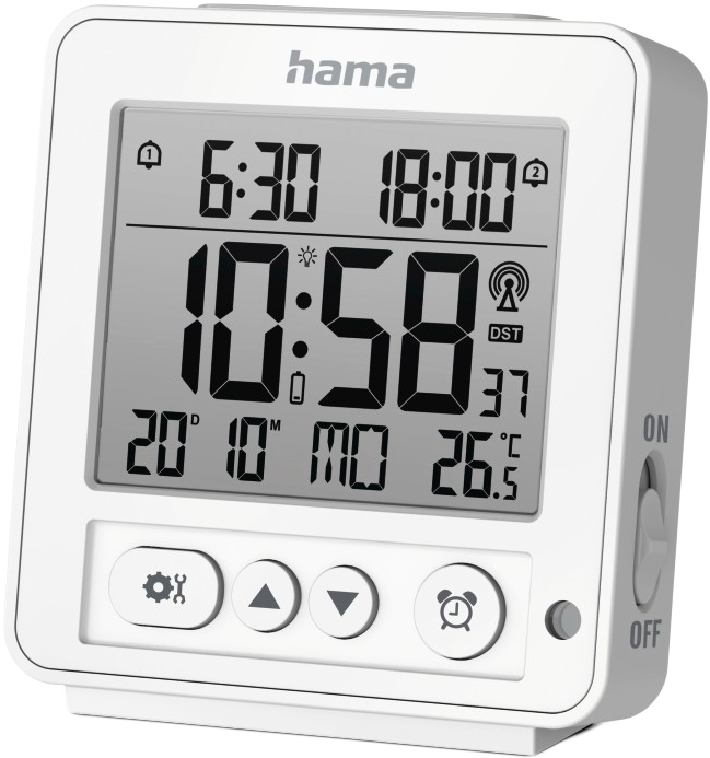 HAMA RHODOS DCF Ébresztőóra,fehér (185894)