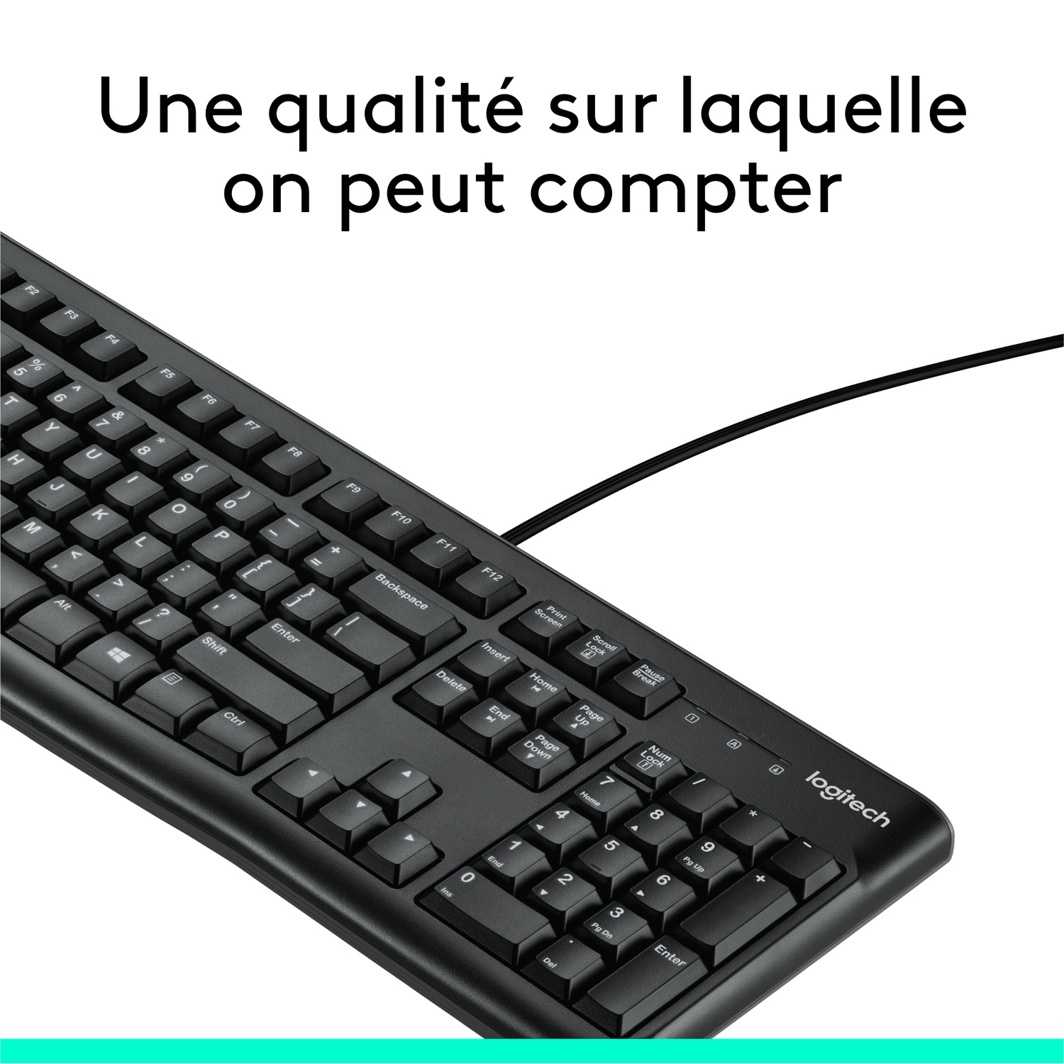 Close-up of a black keyboard.