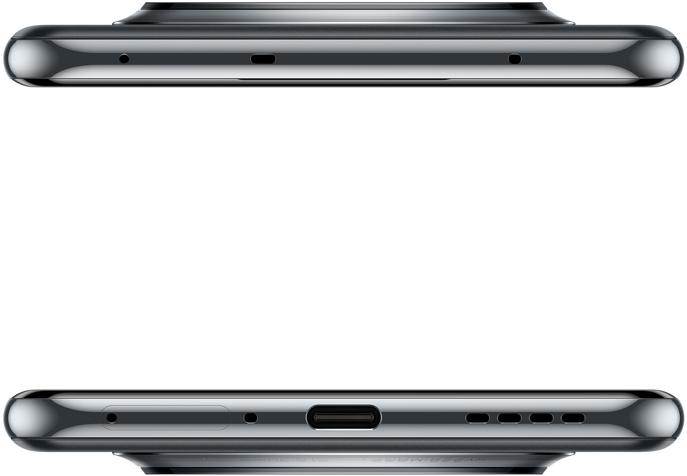 Zbliżenie telefonu, pokazujące górną i dolną część ramy.