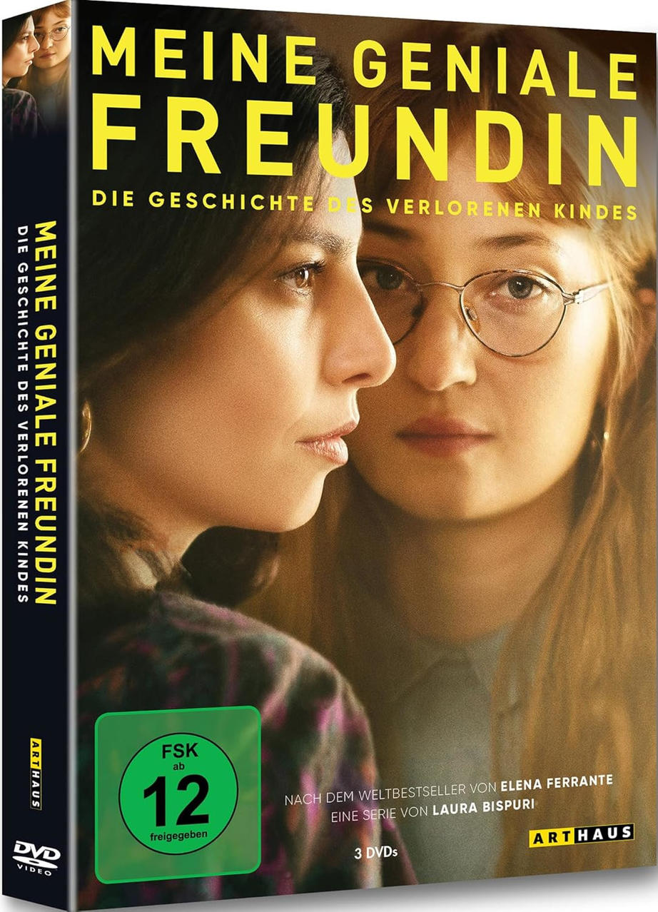 DVD-Cover mit zwei Frauen, Text und Titel auf weiß-blauem Hintergrund.