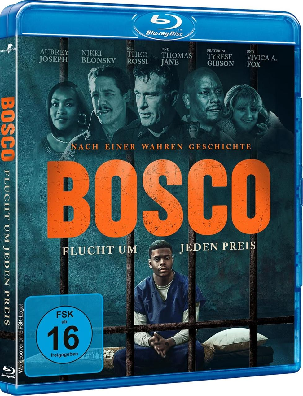 Blu-ray-Hülle mit Filmtitel 'Bosco' und Darstellern.
