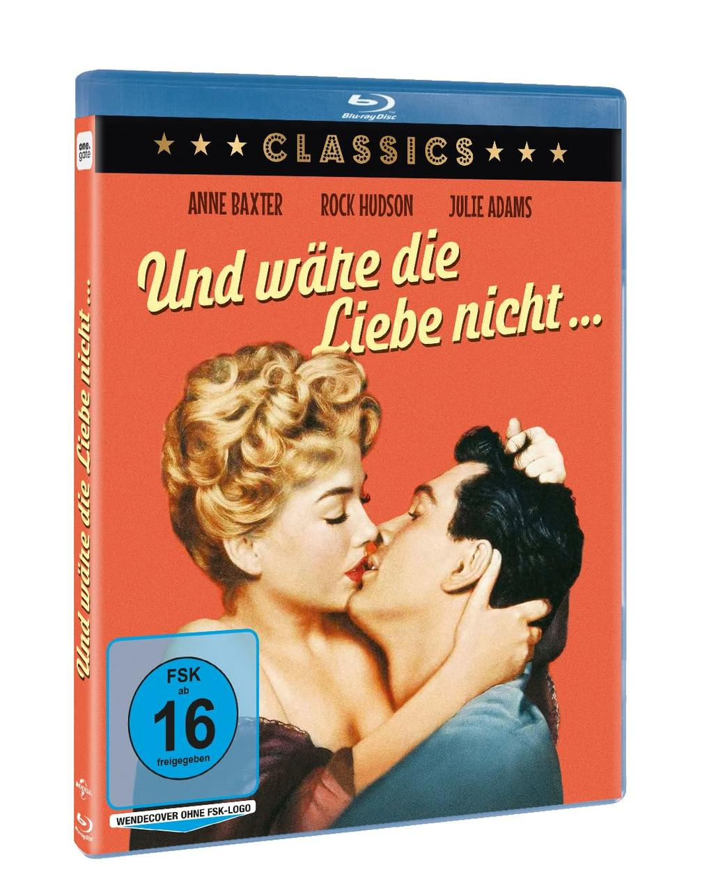 Ein Filmposter mit einem küssenden Paar, der Titel lautet 'Und wäre die Liebe nicht...'