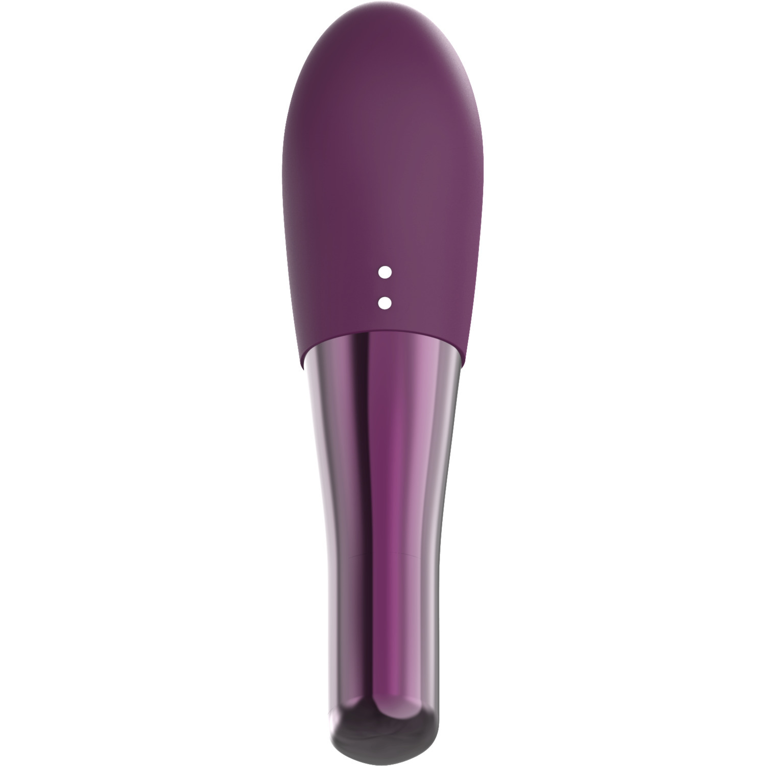 A purple sex toy on a white background.