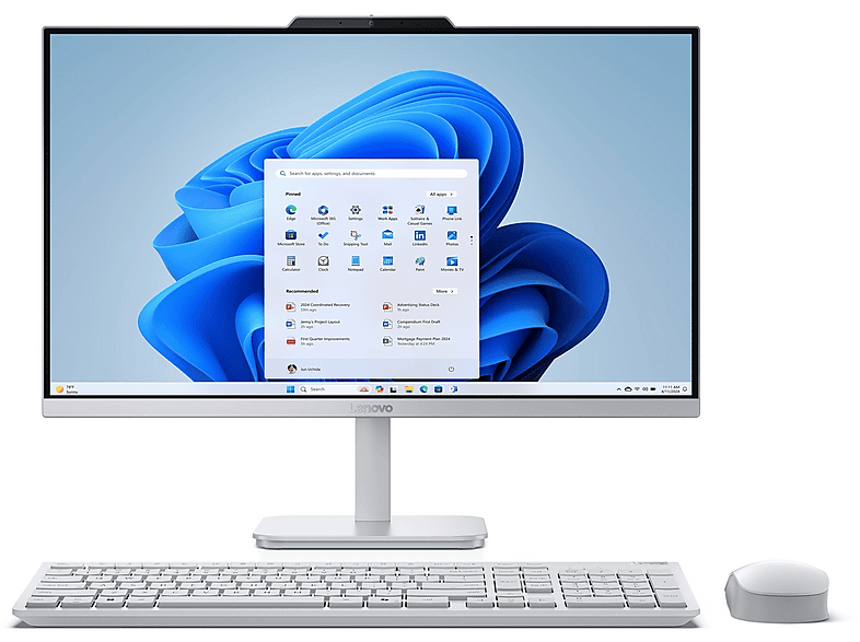 Lenovo A100 Aio, 23,8", Intel Celeron N100, 8 GB, 256 GB Ssd, Cloud Grey PC ALL IN ONE