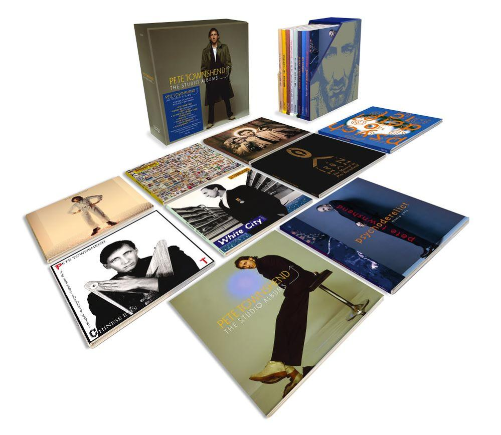 Eine Sammlung von Pete Townshends Studioalben in einer Box-Set, mit verschiedenen Albumcovern.