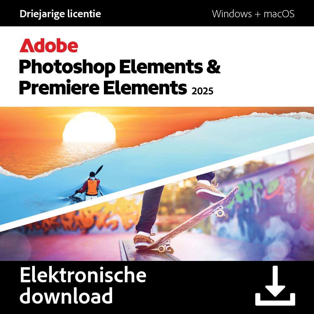 Adobe Photoshop & Premium Elements 2025 - 36 Maanden Nl Pc