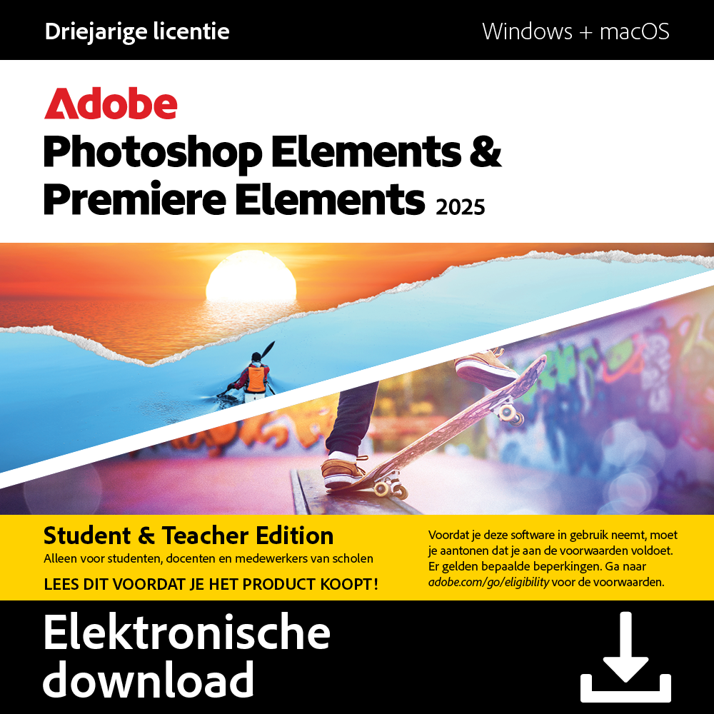 Adobe Software Photoshop & Premium Elements 2025 - 36 Maanden Nl Pc