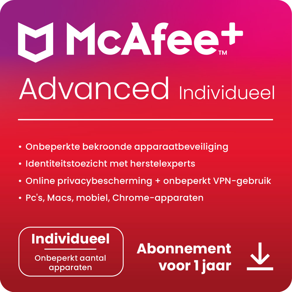 Mcafee Plus Advanced - Individual 1 Jaar Nl Pc