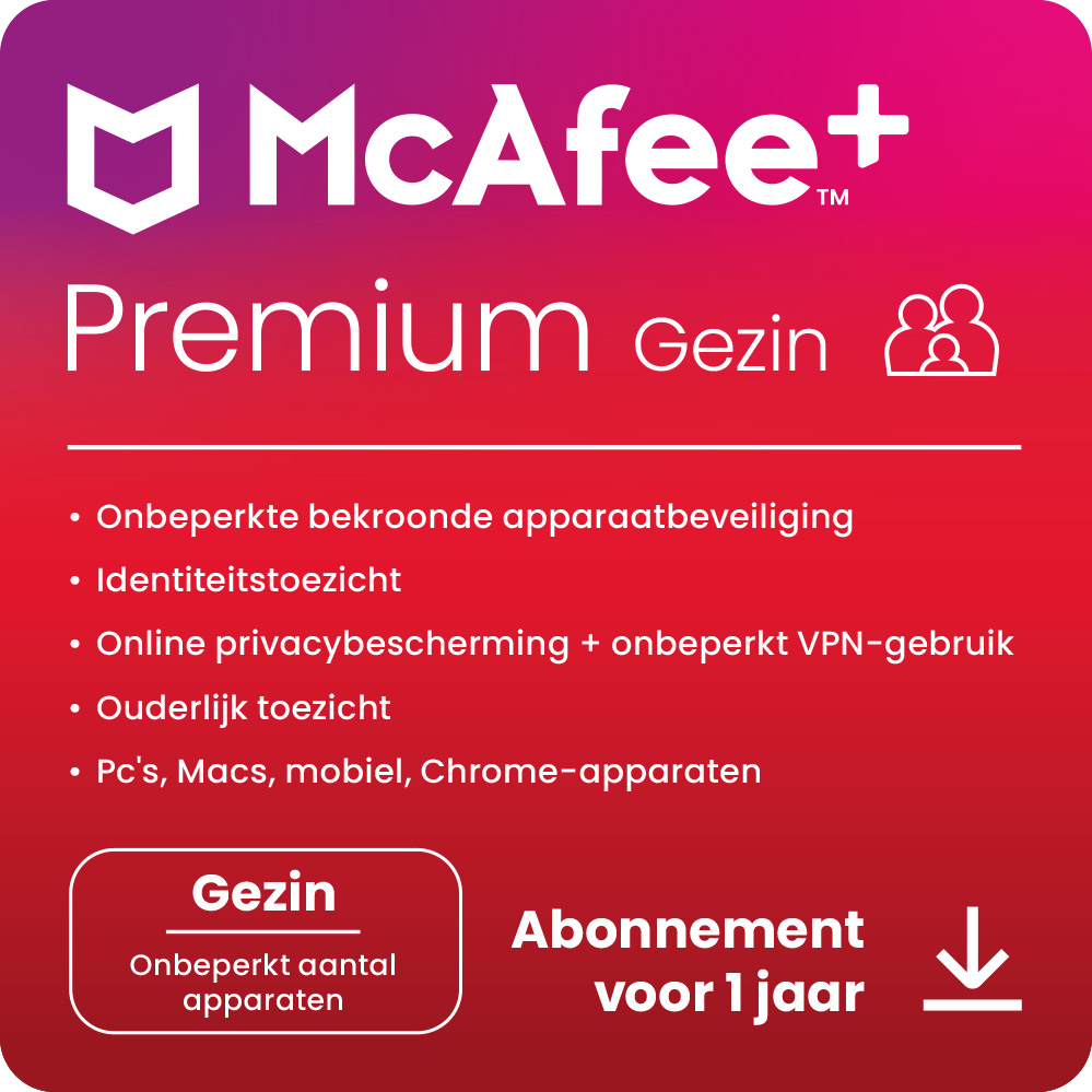 Mcafee Plus Premium - Family 1 Jaar Nl Pc