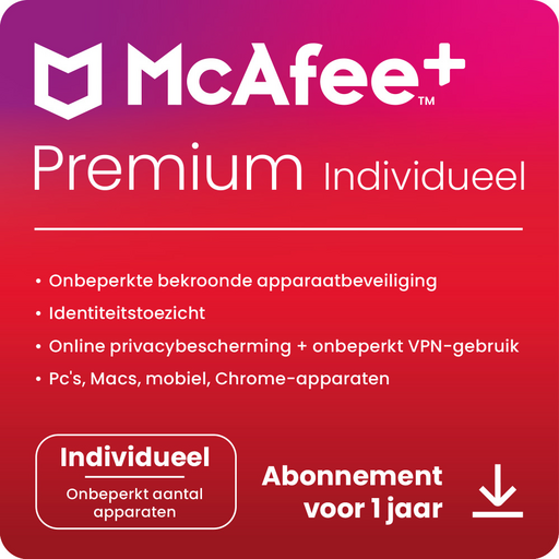 McAfee+ Premium Individueel Onbeperkt Aantal Apparaten Abonnement van 1 Jaar