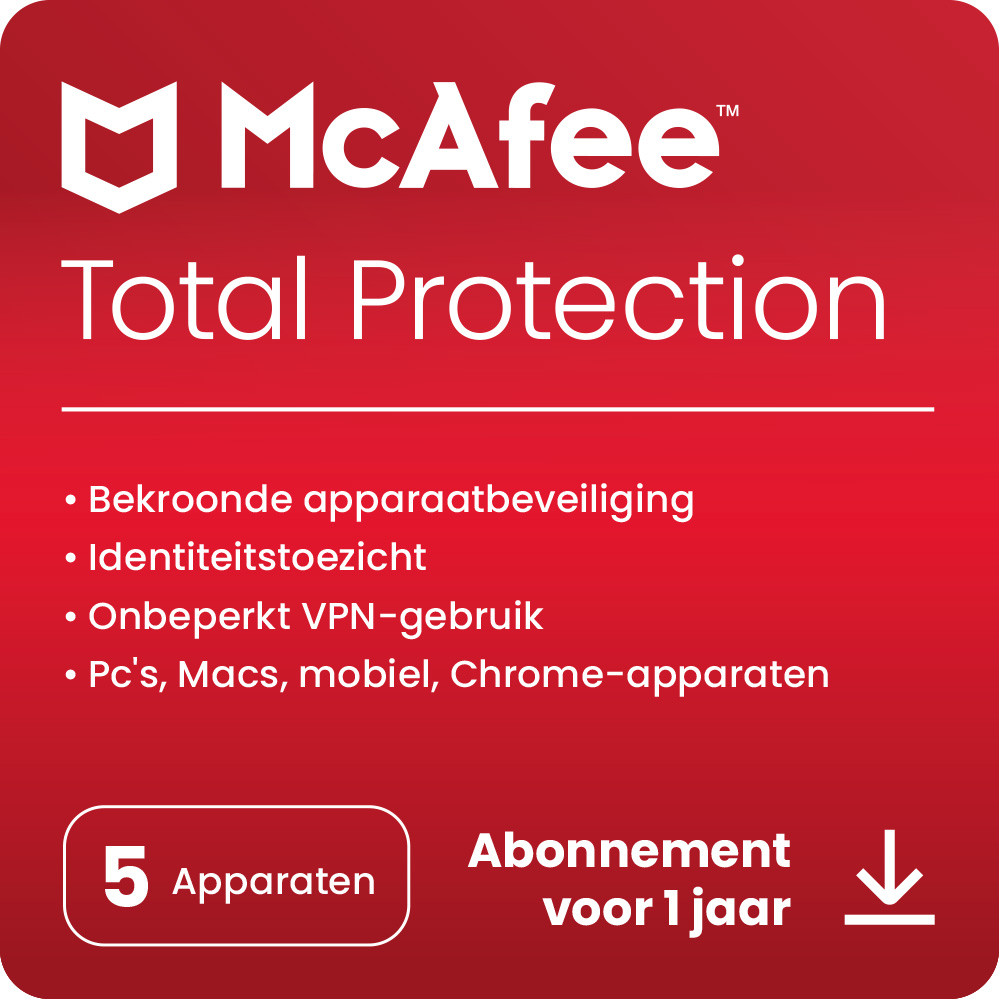 Mcafee Total Protection - 5 Device 1 Jaar Nl Pc