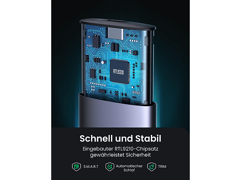 Thumbnail - UGREEN USB-C auf M.2 M-Key Mobiles Festplattengehäuse, Gray