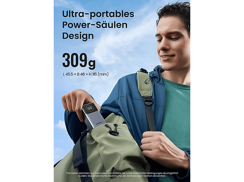 Thumbnail - UGREEN 100W Powerbank 12000 mAh Gray