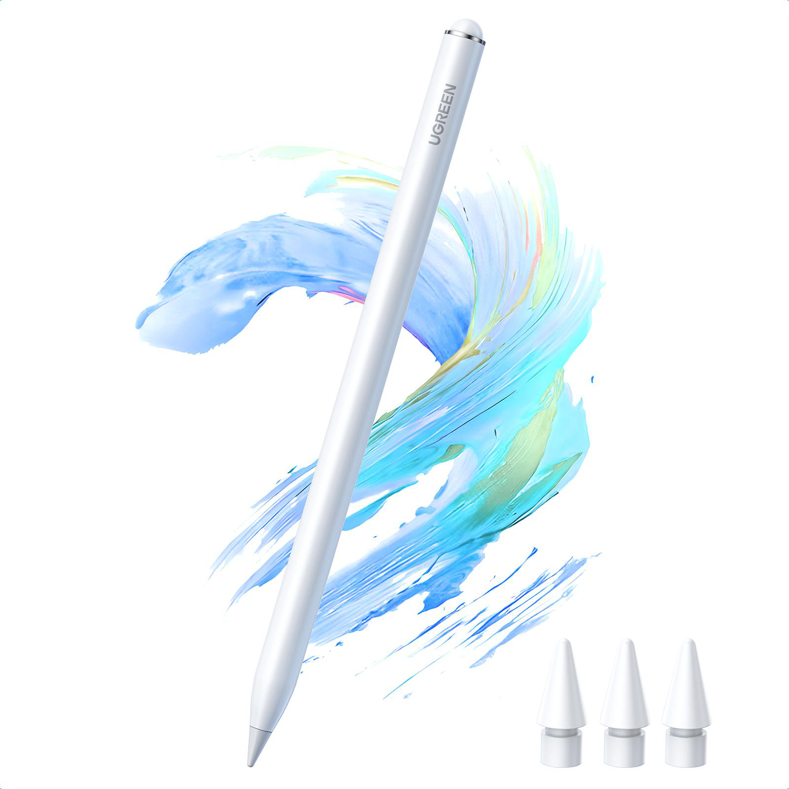 Weißer Eingabestift mit UGREEN-Logo auf weißem Hintergrund.