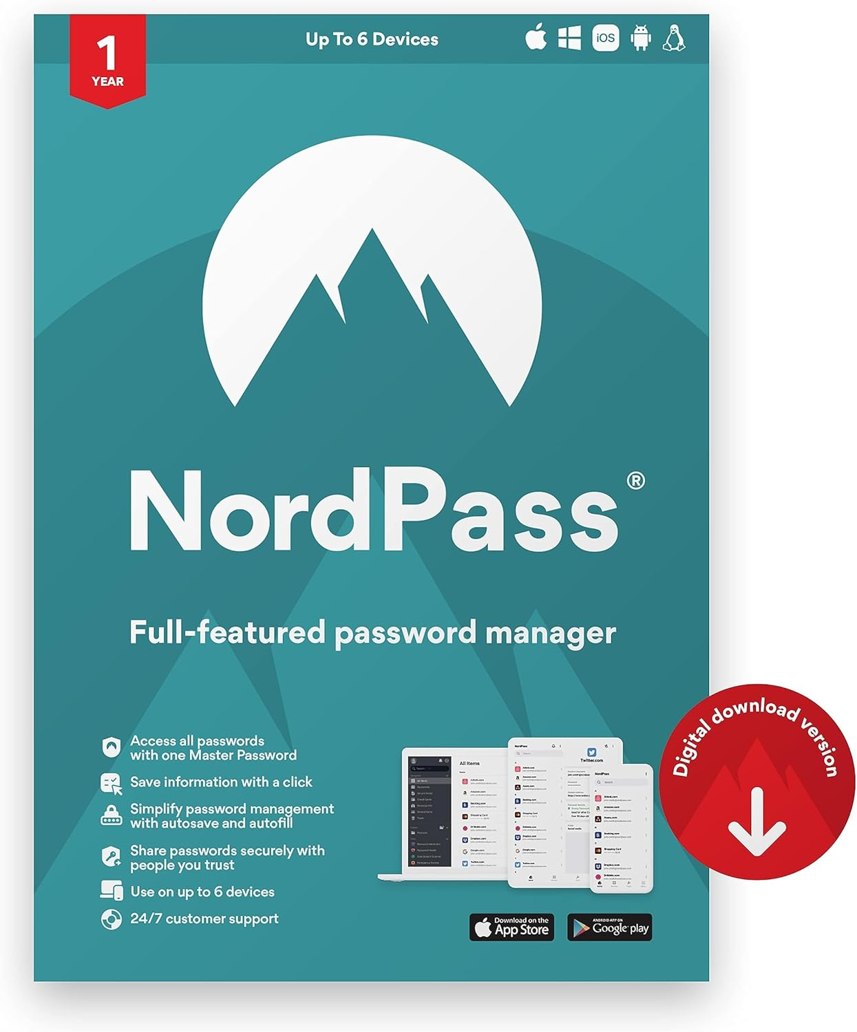 Nordvpn Password Manager Premium Abonement - 1 Jaar Pc