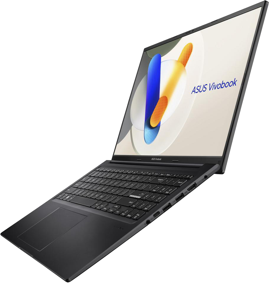 Egy laptop nyitva van az asztalon.