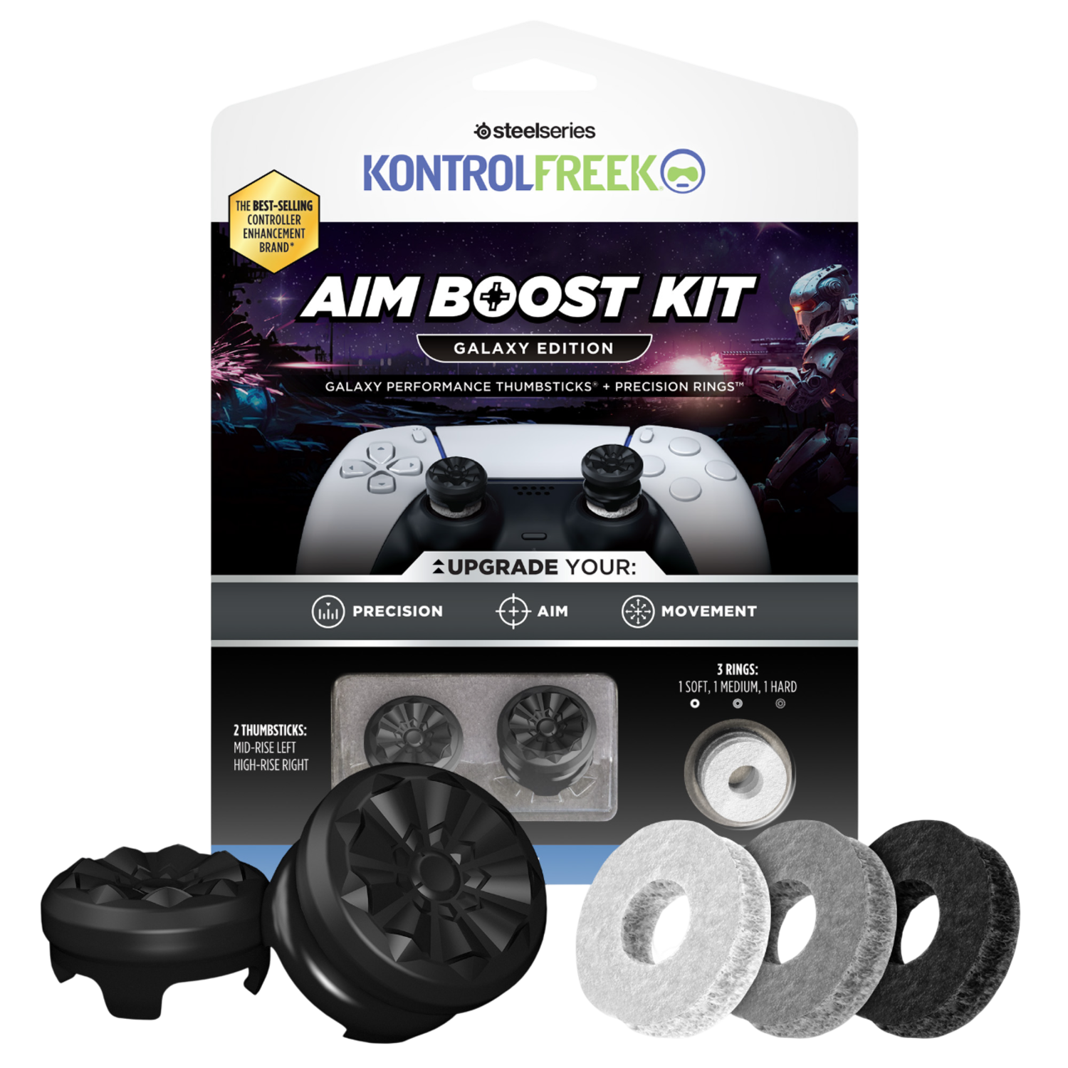 Kontrolfreek Galaxy Aimboost Playstation 5 Zwart PS5 Thumbsticks Aim Boost Kit afbeelding