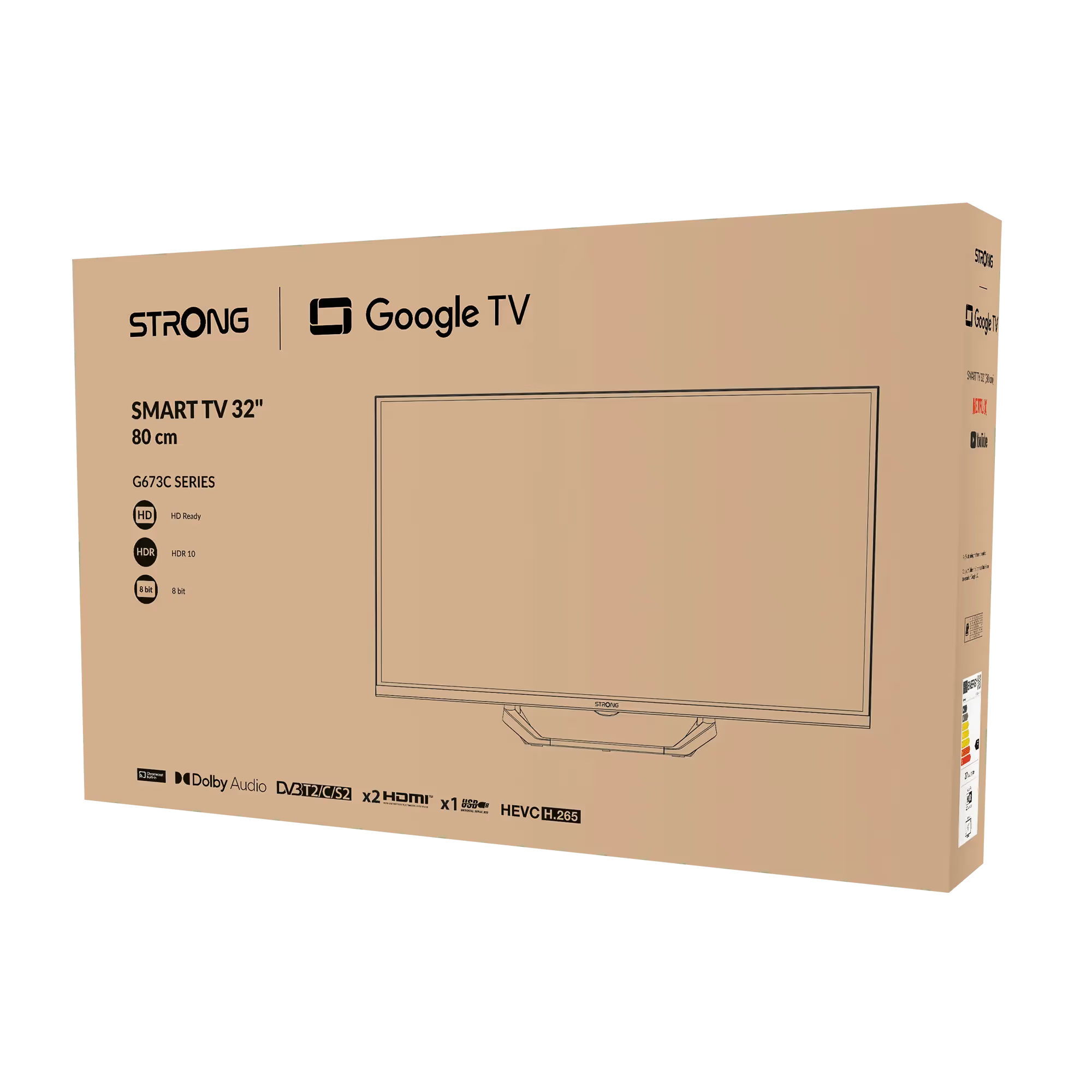 TV-Box. Zeigt Smart TV, Google TV und andere Produktinformationen an.