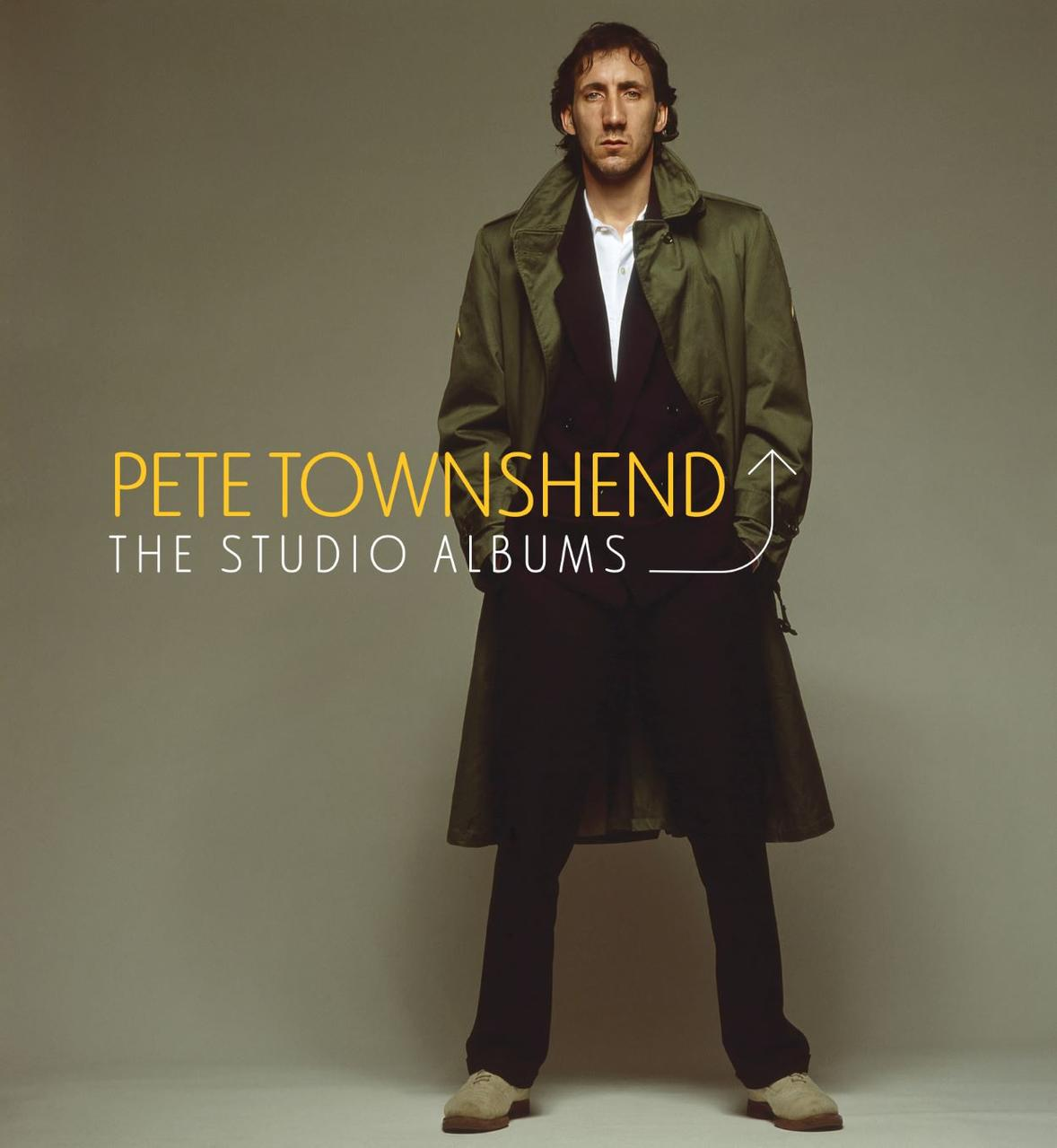 Pete Townshend Albumcover. Mann im Mantel, hellgrauer Hintergrund, Titeltext.