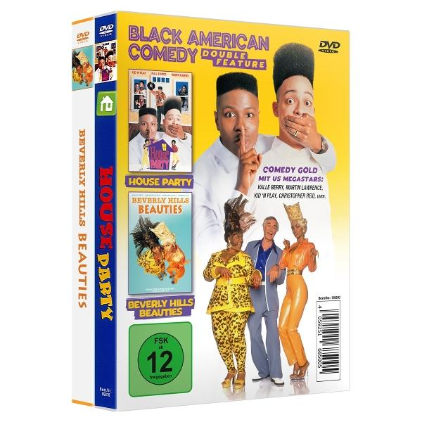 DVD-Cover von Black American Comedy, eine Doppelfunktion. Menschen und der Titel sind sichtbar.