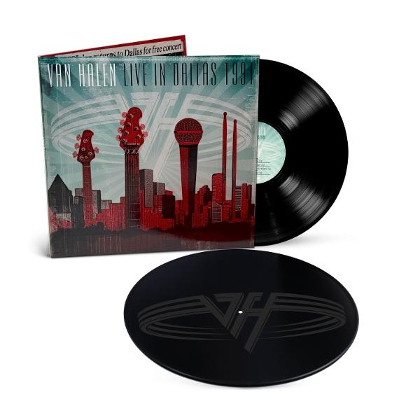 Vinylplatte von Van Halen Live in Dallas 1991. Ein rot-schwarzes Design mit dem Logo der Band.