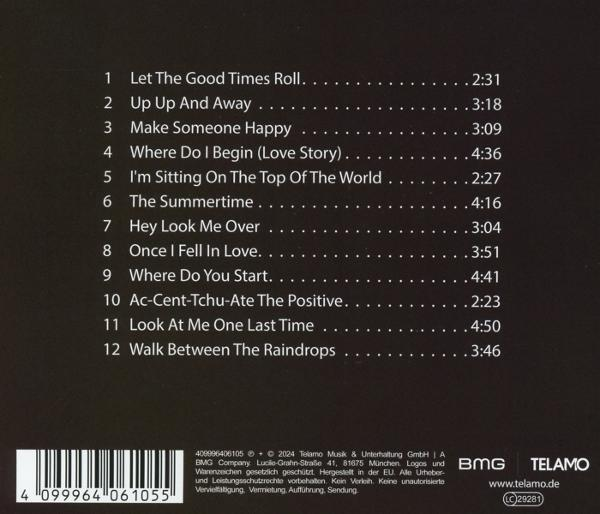 Die Rückseite einer CD mit der Titelliste und Urheberrechtsinformationen.