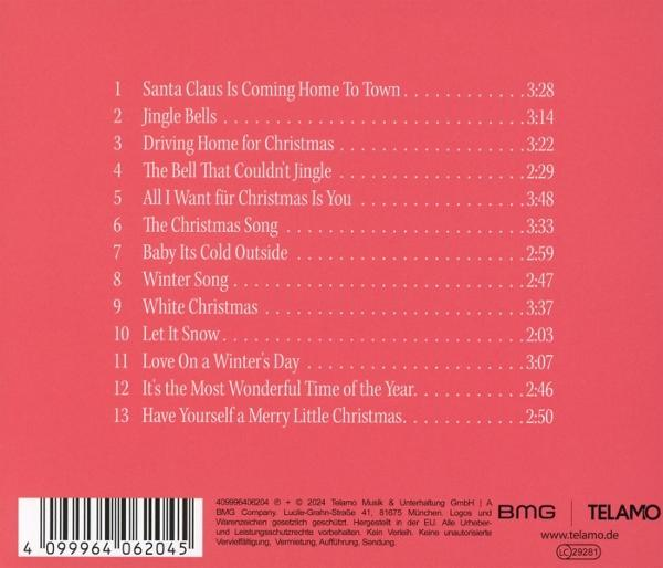 CD-Hülle hinten mit Titelliste: Weihnachtslieder. Roter Hintergrund mit weißem Text und BMG-Logo.