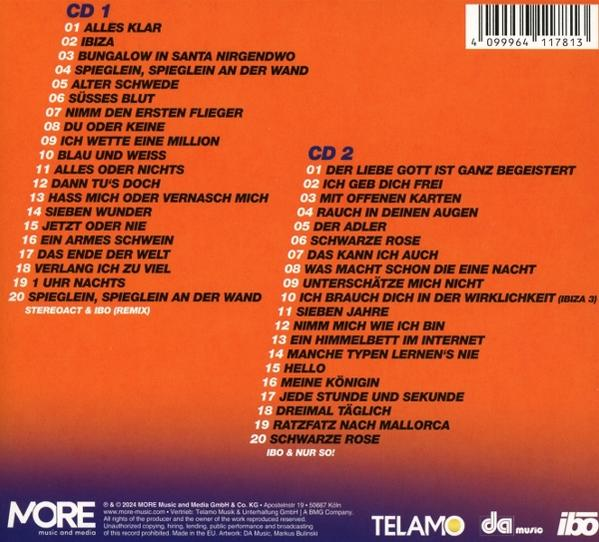 CD-Cover mit Titelliste. Das Cover hat eine gelbe Farbe.