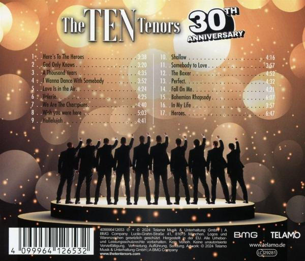 Das Albumcover von The TEN Tenors 30th Anniversary.